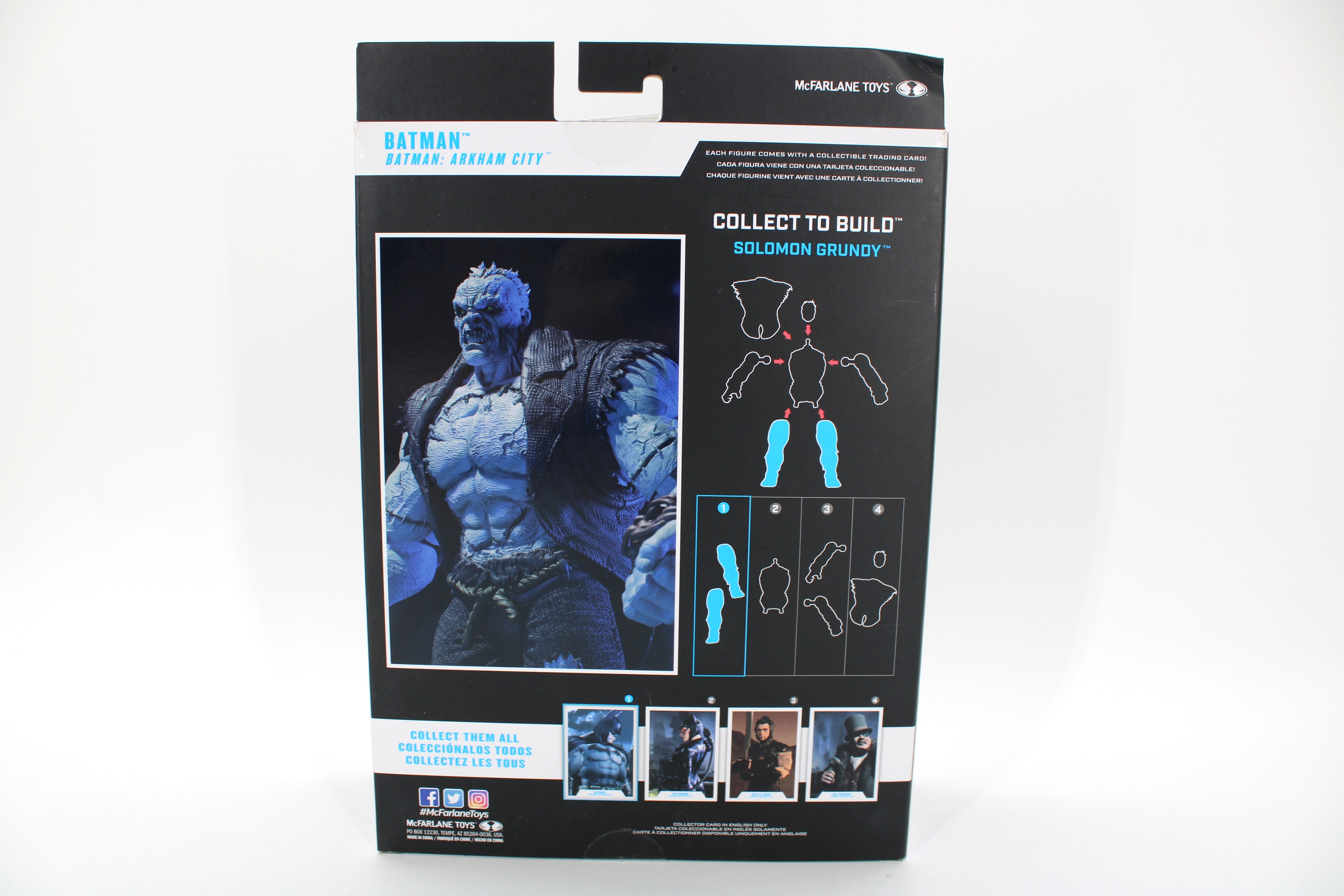Batman Arkham City DC Multiverse 7-Inch Figure — Card Back with Solomon Grundy BAF Assembly Diagram