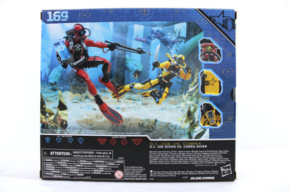 GI Joe Diver vs Cobra Diver Classified Series #169 Two-Pack — Box Back with Underwater Action Scene