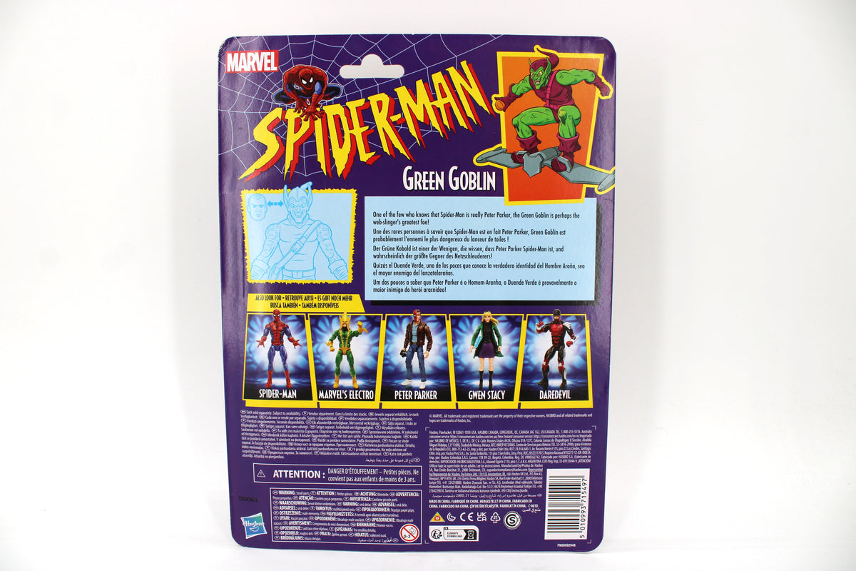 Green Goblin Marvel Legends Retro Spider-Man Wave 6-Inch Figure — Card Back