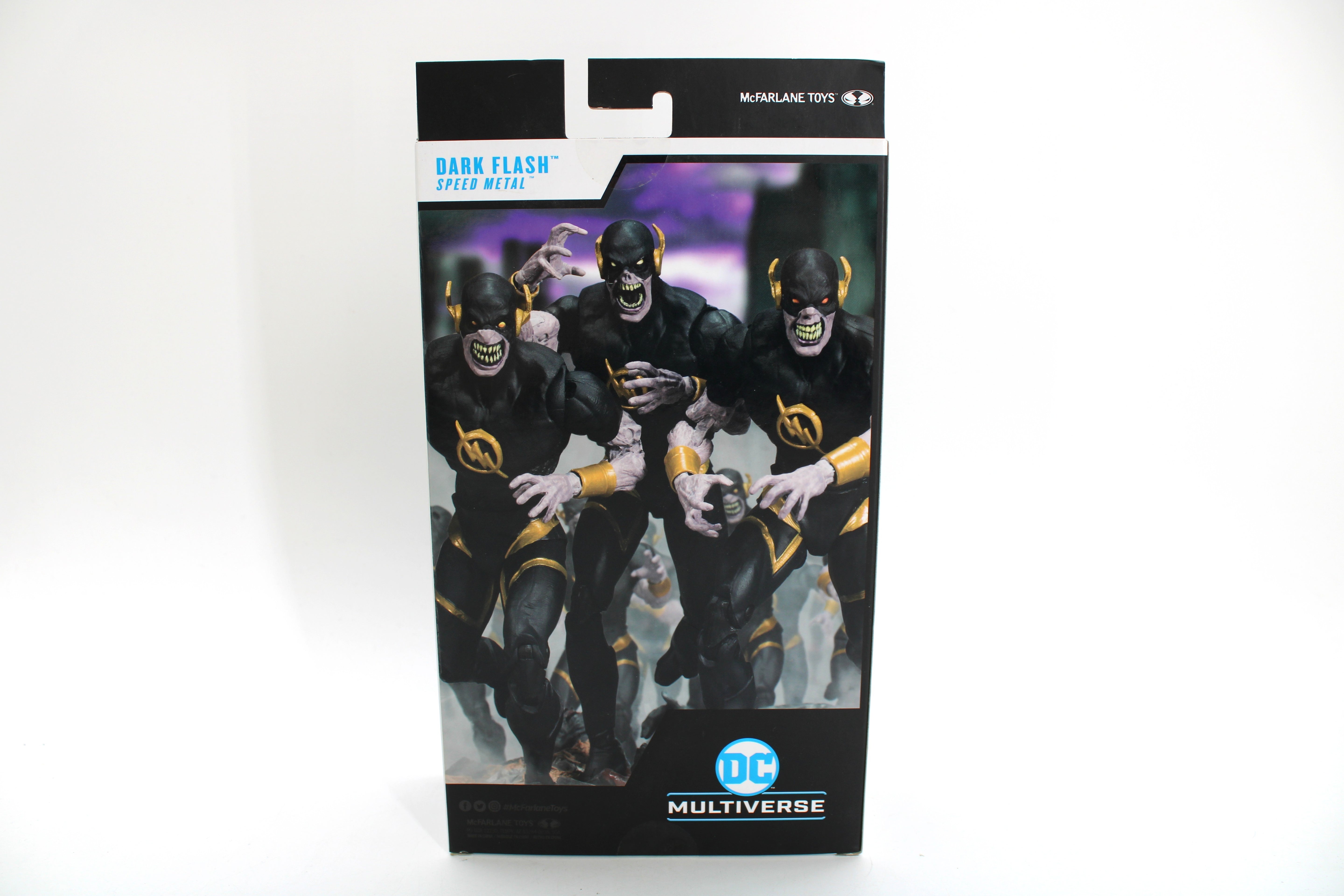 Dark Flash Speed Metal DC Multiverse Gold Label 7-Inch Figure — Box Back Full Art