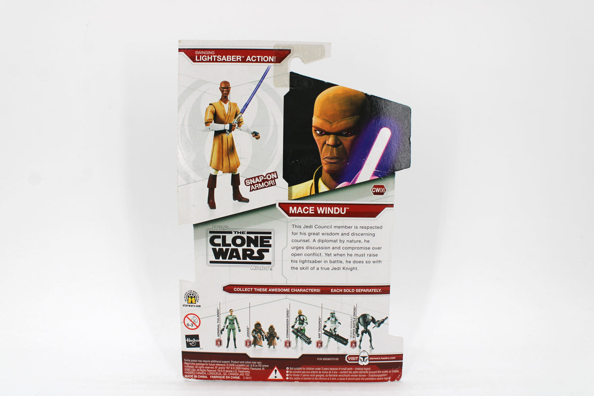 Mace Windu Clone Wars CW06 3.75-Inch Figure 2009 — Card Back View
