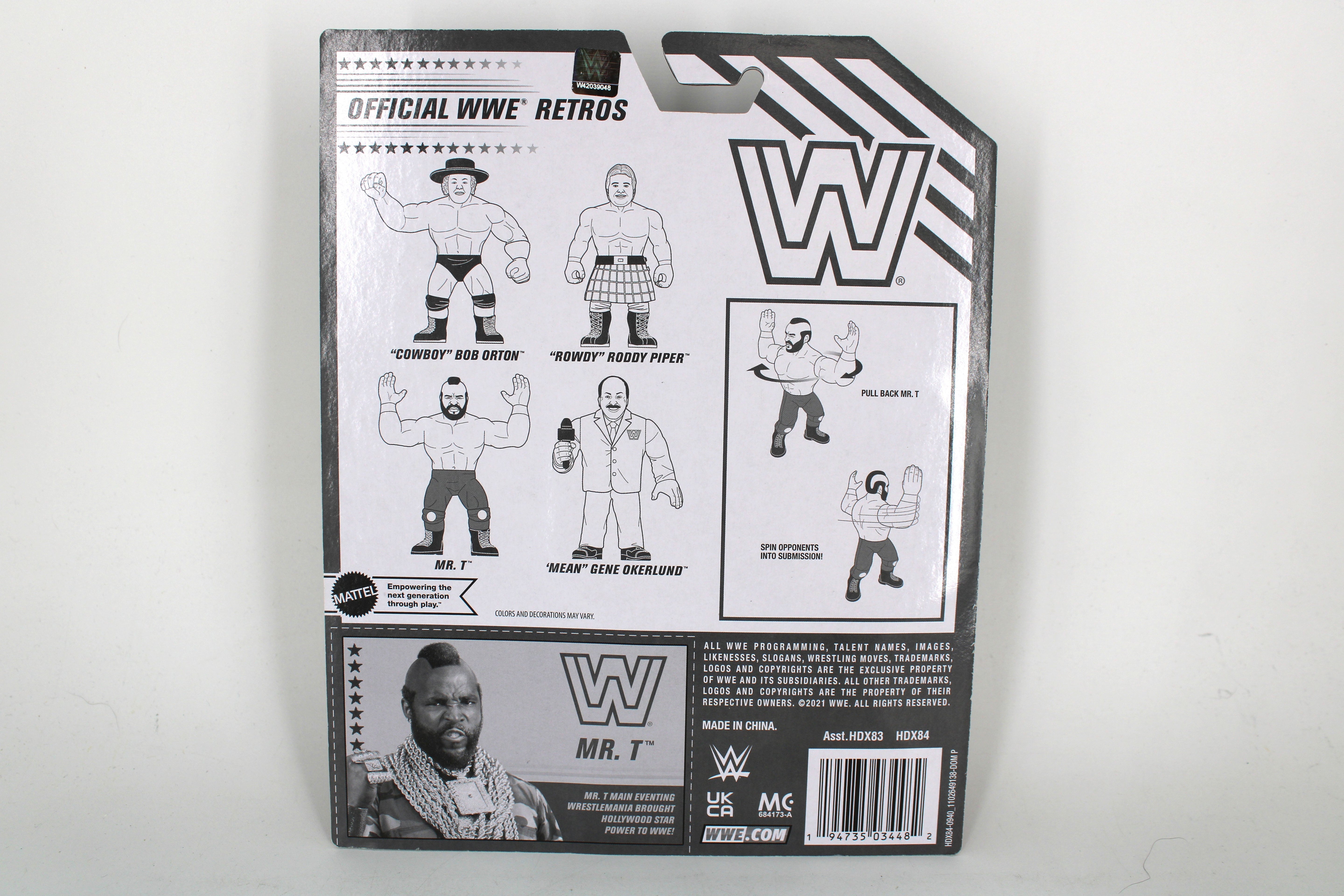 Mr. T WWE Retro Series 2021 Figure — Card Back with Wave-Mates Line Art