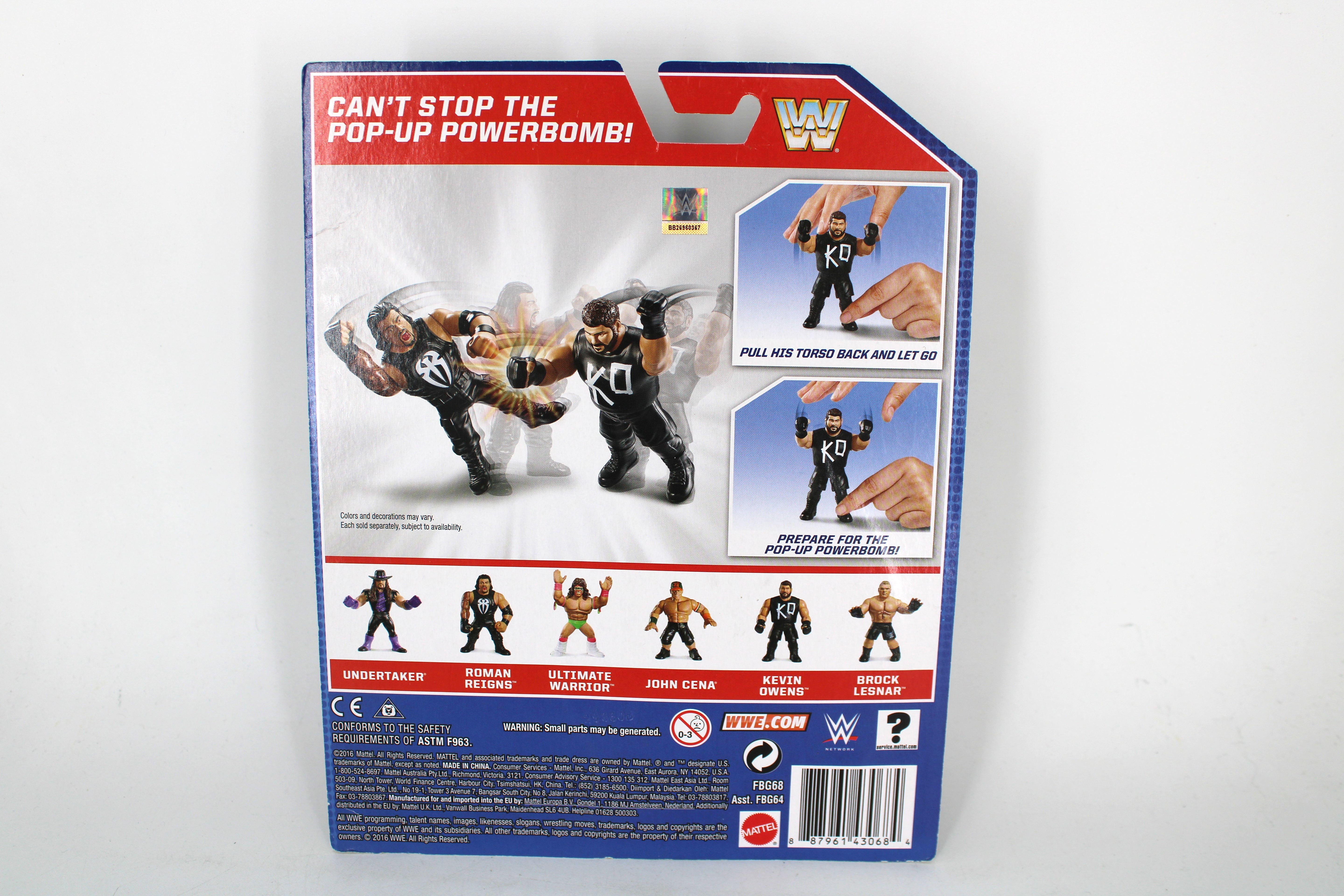 Kevin Owens WWE Retro Series 2016 Carded Figure — Card Back with Series Lineup