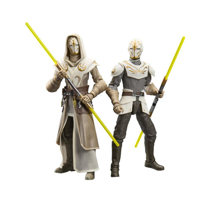 Jedi Temple Guards Black Series 6-Inch 2-Pack — Both Figures Front View with Yellow Lightsabers