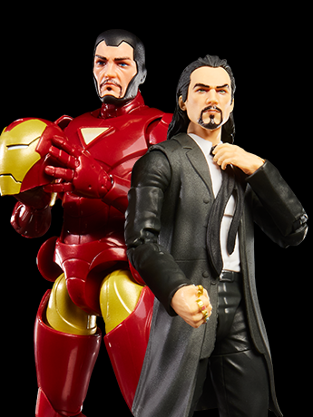 Iron Man Extremis & Mandarin Marvel Legends 6-Inch Two-Pack — Alternate Head Sculpts Detail