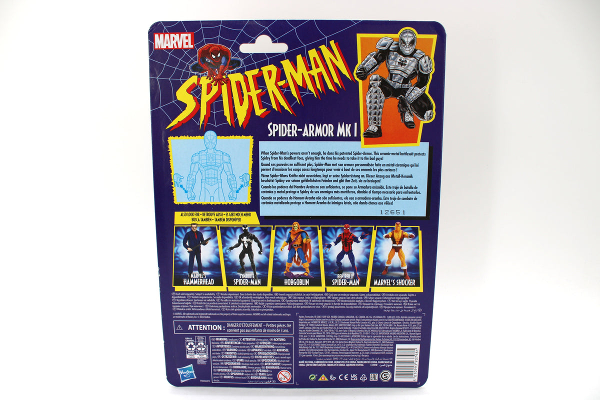 Spider-Armor MK I Marvel Legends Retro Collection Figure — Card Back