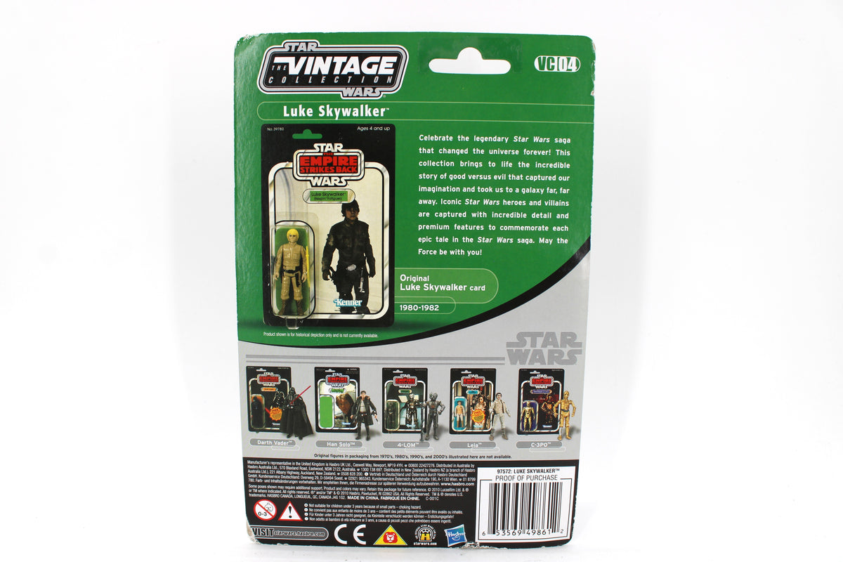 Luke Skywalker Bespin Fatigues Vintage Collection VC04 — Card Back with Wave 1 Lineup