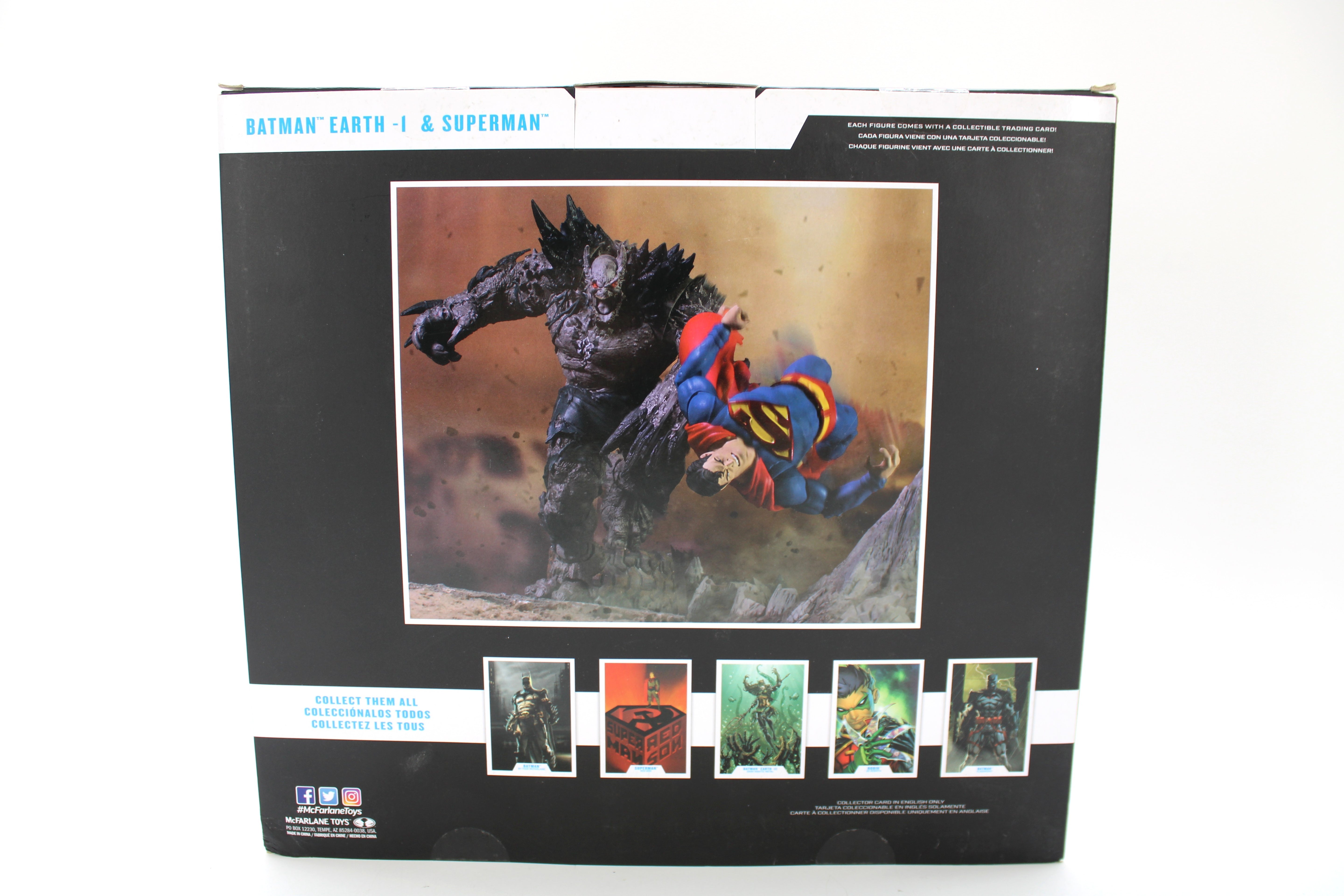 Batman Earth -1 & Superman DC Multiverse 2-Pack — Box Back with Action Photography and Collect Them All Checklist