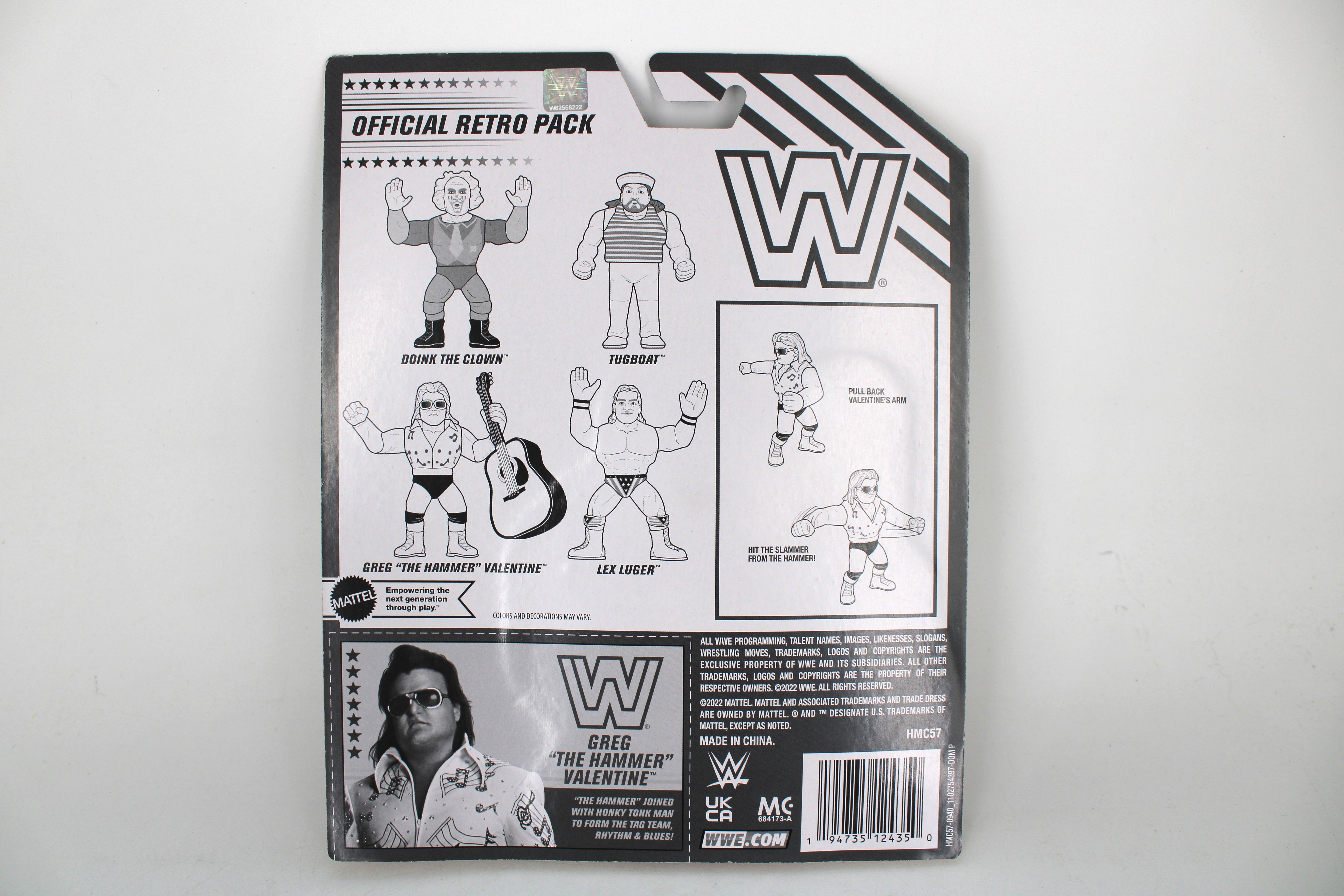 Greg Valentine WWE Retro Wave 3 — Card Back with Official Retro Pack Detail