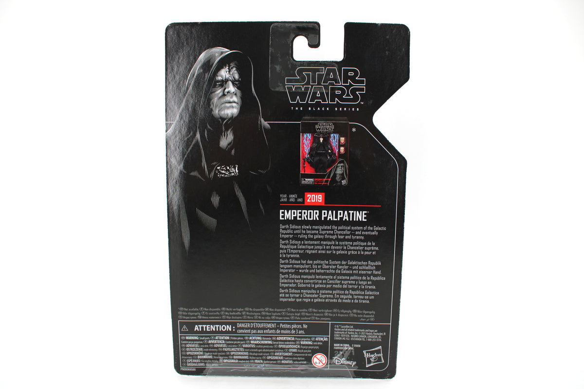 Emperor Palpatine Black Series Archive 6-Inch Figure — Card Back View