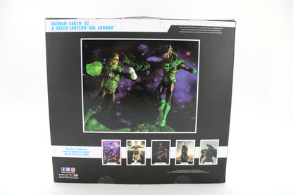 Batman Earth -32 & Green Lantern Hal Jordan DC Multiverse 2-Pack — Box Back with Diorama Photography and Collect Them All Card Grid