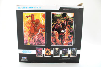 Flash & Batman Earth -52 DC Multiverse Two-Pack — Box Back with Comic Art and Collect Them All Strip