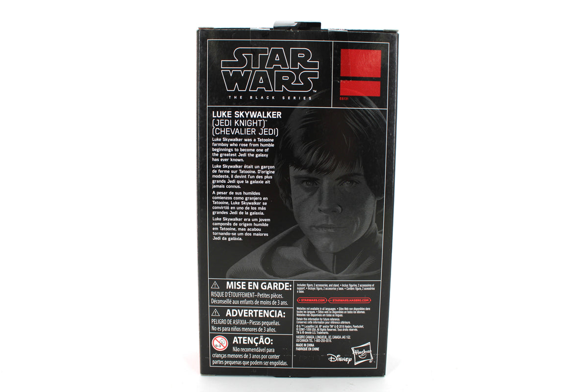 Luke Skywalker Jedi Knight Black Series 6-Inch Figure — Box Back View