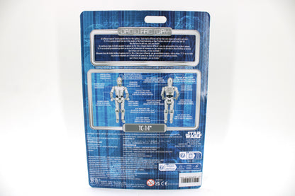 TC-14 Star Wars Droid Factory 3.75-Inch Carded Figure — Card Back with Trilingual Technical Diagram