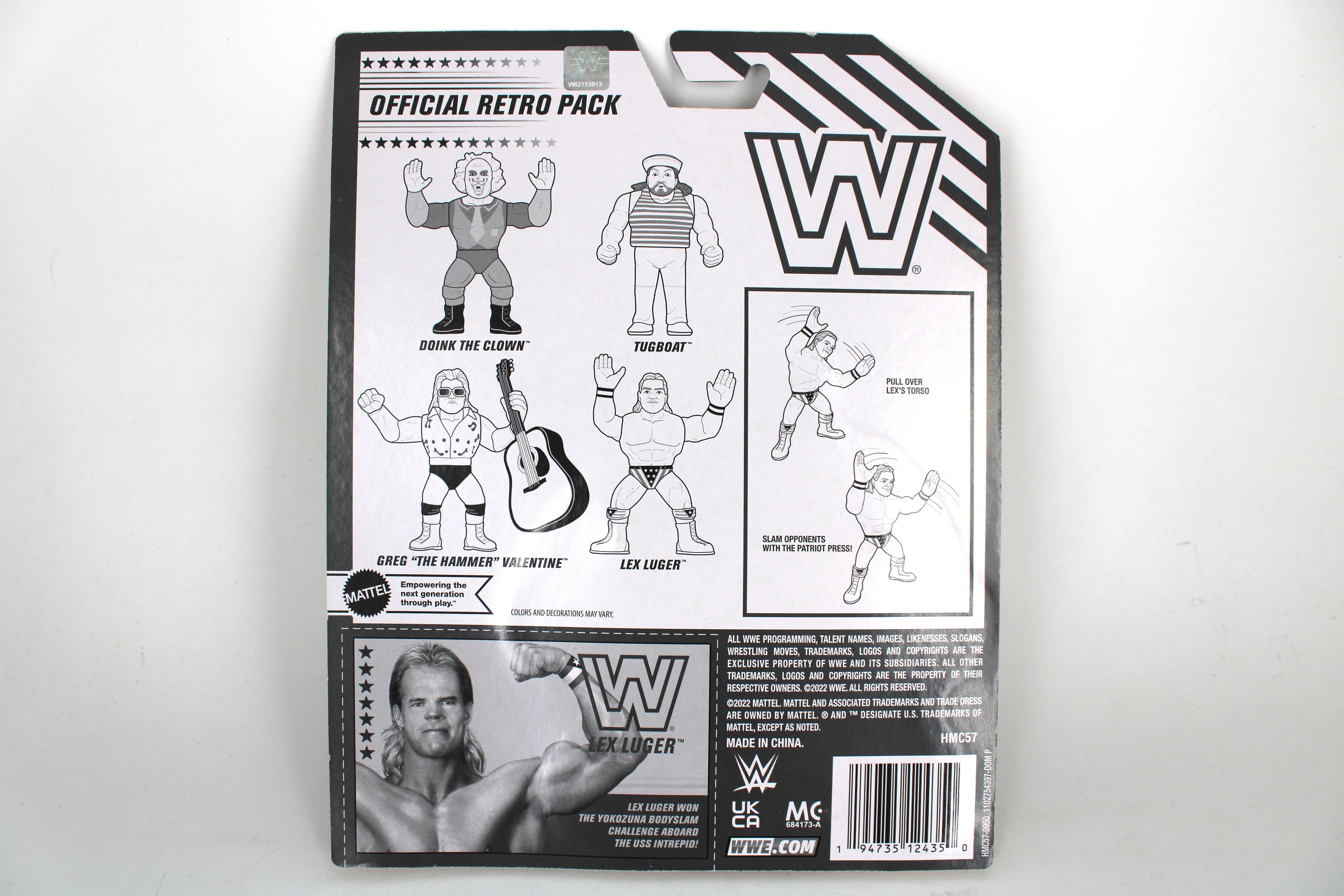 Lex Luger WWE Retro Series Figure — Card Back with Wave-Mate Roster