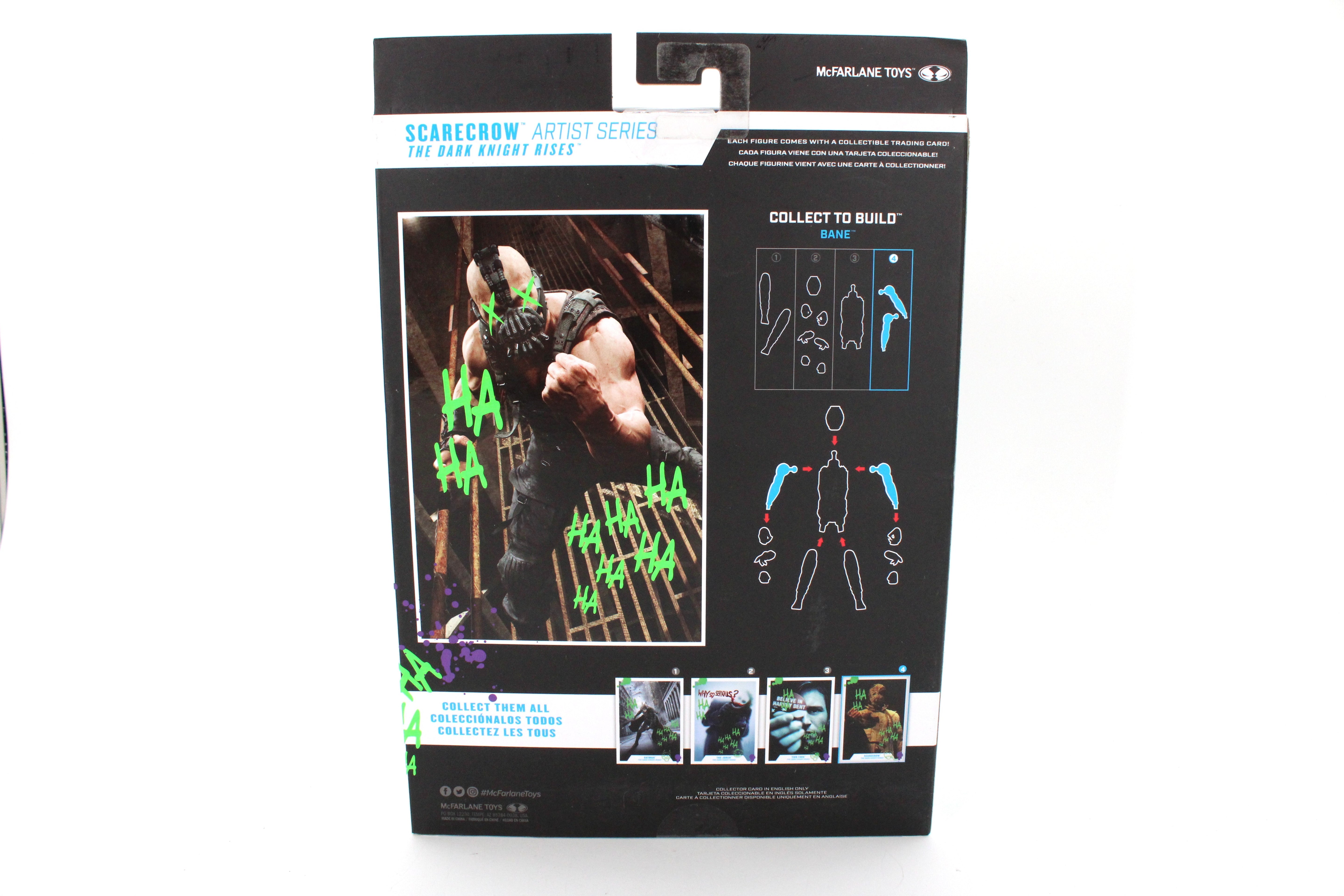 Scarecrow DC Multiverse Gold Label Artist Series Dark Knight Rises — Card Back with Collect to Build Bane Diagram