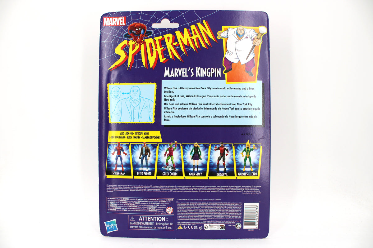 Kingpin Marvel Legends Retro Spider-Man 2020 Deluxe Figure — Card Back with Wave Lineup