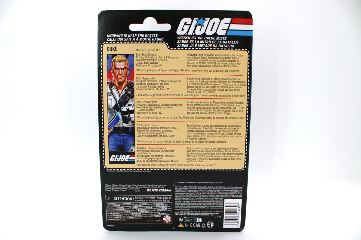 Duke G.I. Joe Classified Series Retro Cardback 6-Inch Figure — Card Back