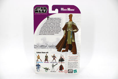 Mace Windu Star Wars Clone Wars 2003 3.75-Inch Carded Figure — Card Back with Collect Them All Wave
