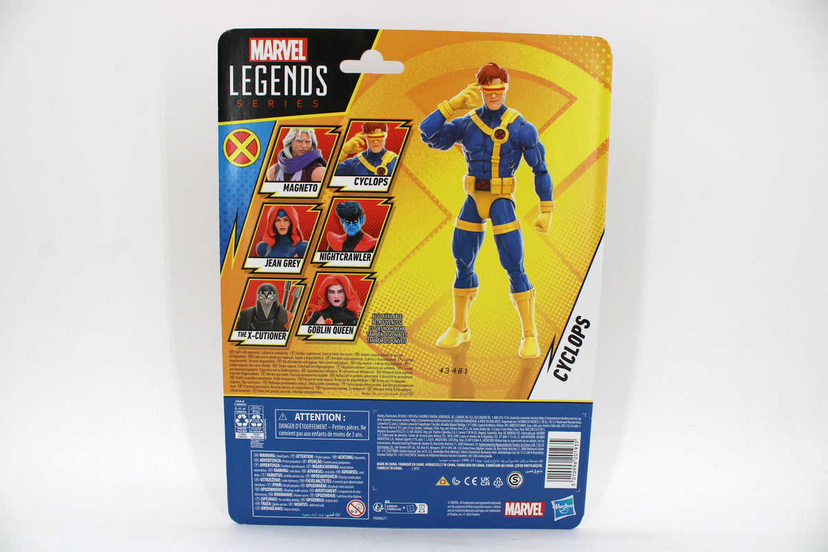 Cyclops X-Men '97 Marvel Legends 6-Inch Figure — Card Back with Wave 1 Character Grid
