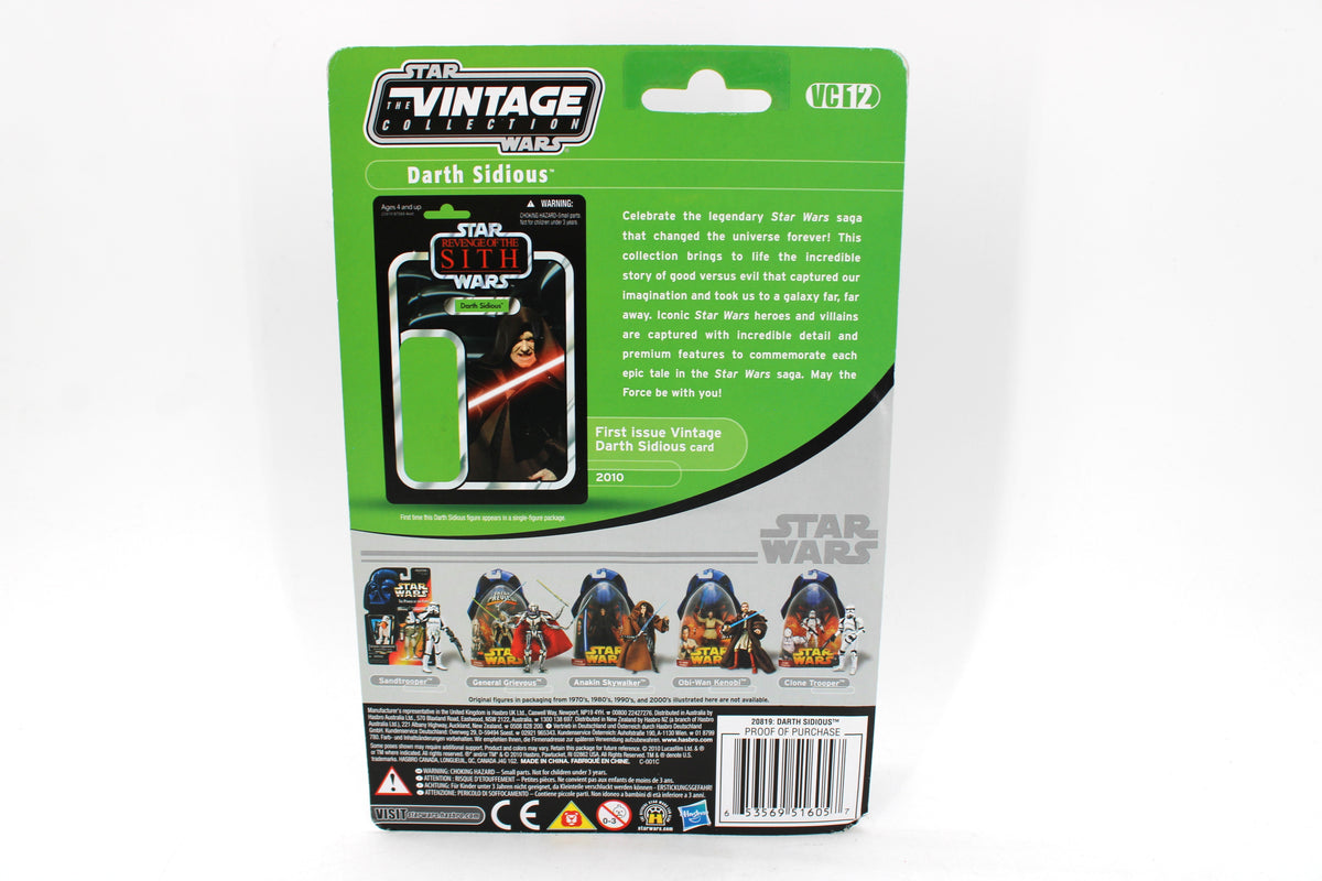 Darth Sidious Vintage Collection VC12 Star Wars Figure — Card Back