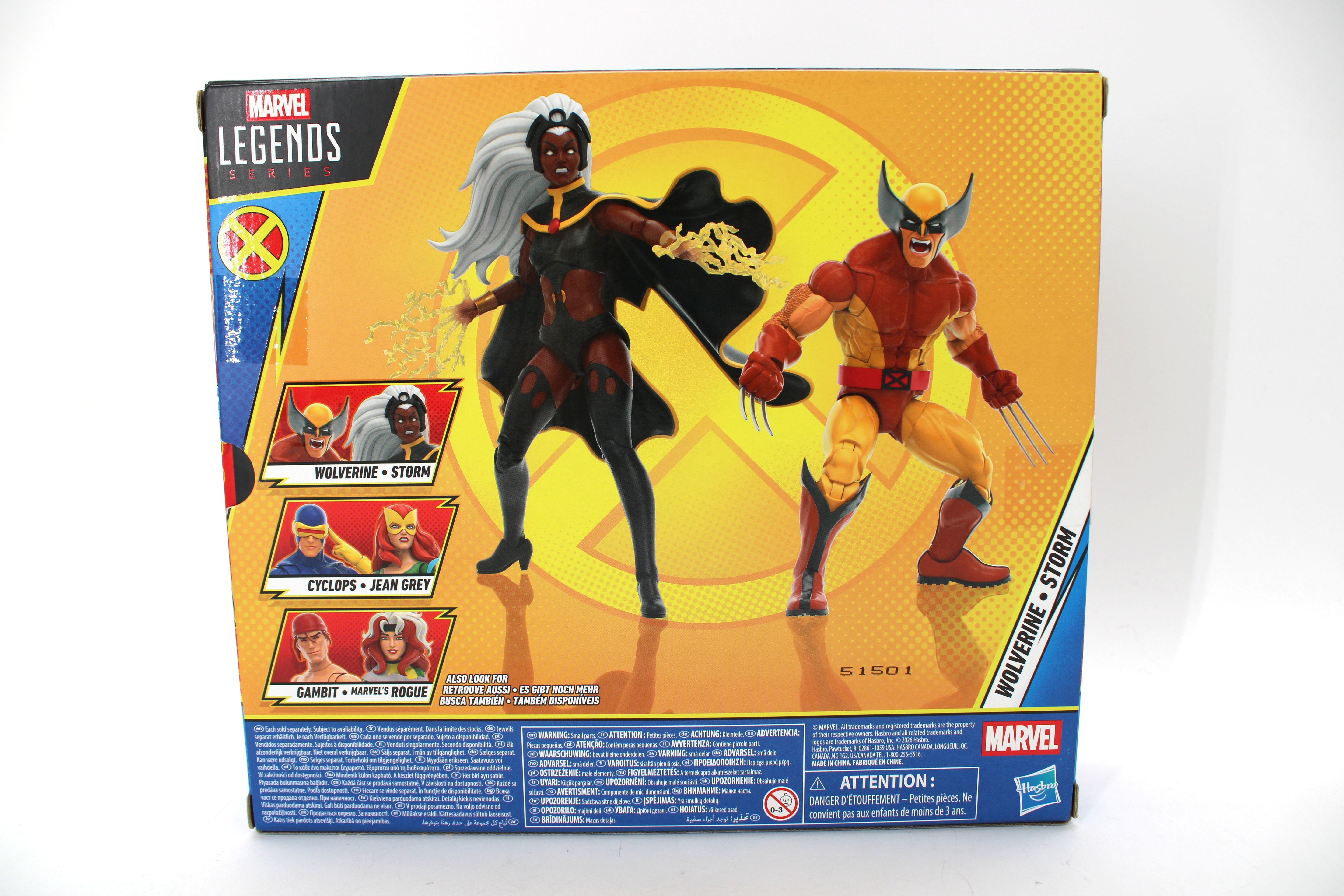 Wolverine & Storm X-Men '97 Marvel Legends 2-Pack — Box Back View with Character Art