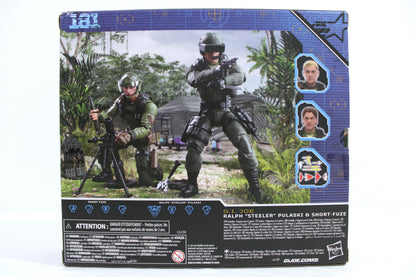 Steeler & Short-Fuze GI Joe Classified Series #181 2-Pack — Box Back with Jungle Artwork and Character Portrait Insets