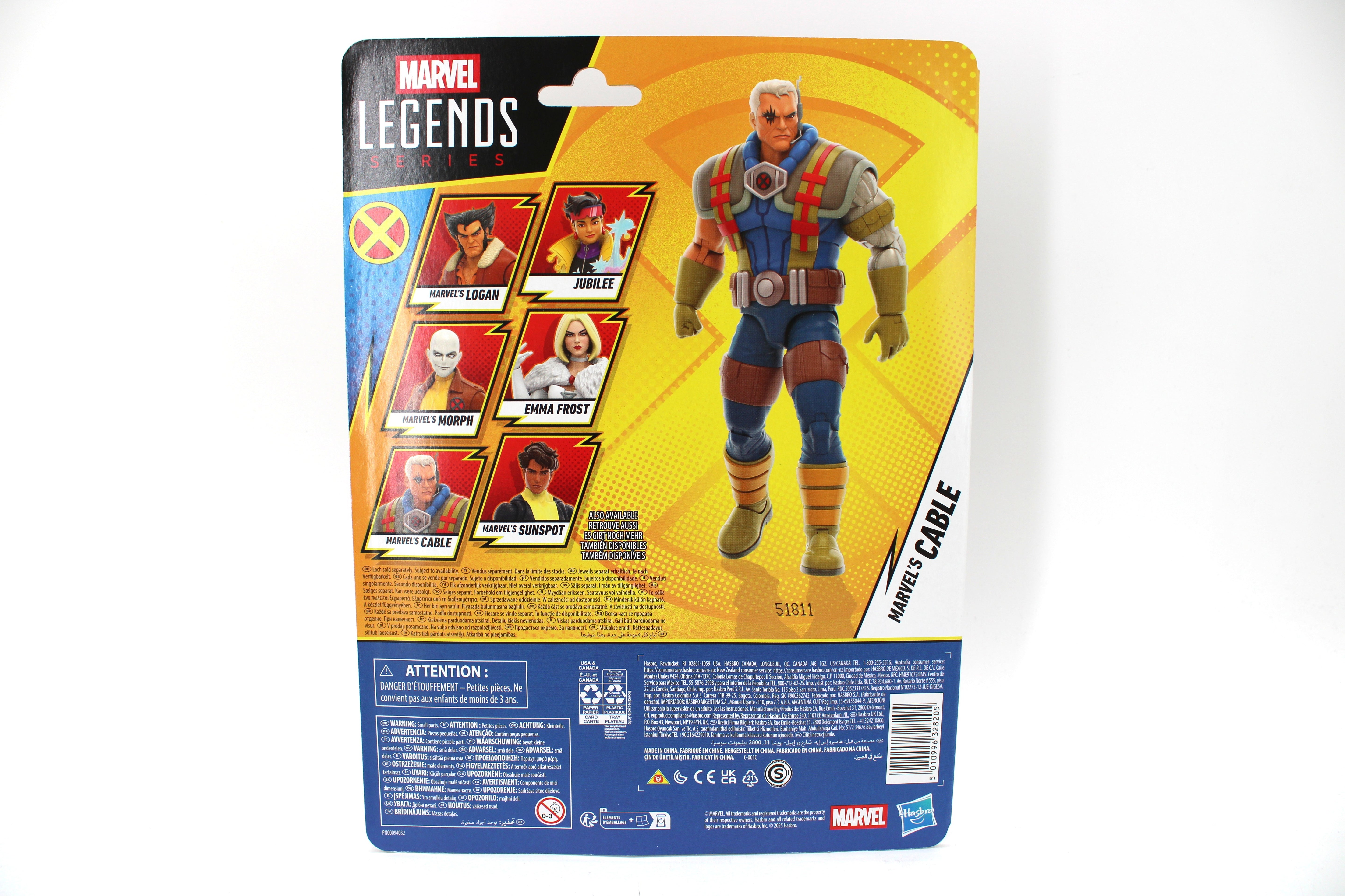 Cable Marvel Legends X-Men '97 6-Inch Figure — Card Back with Wave 3 Roster