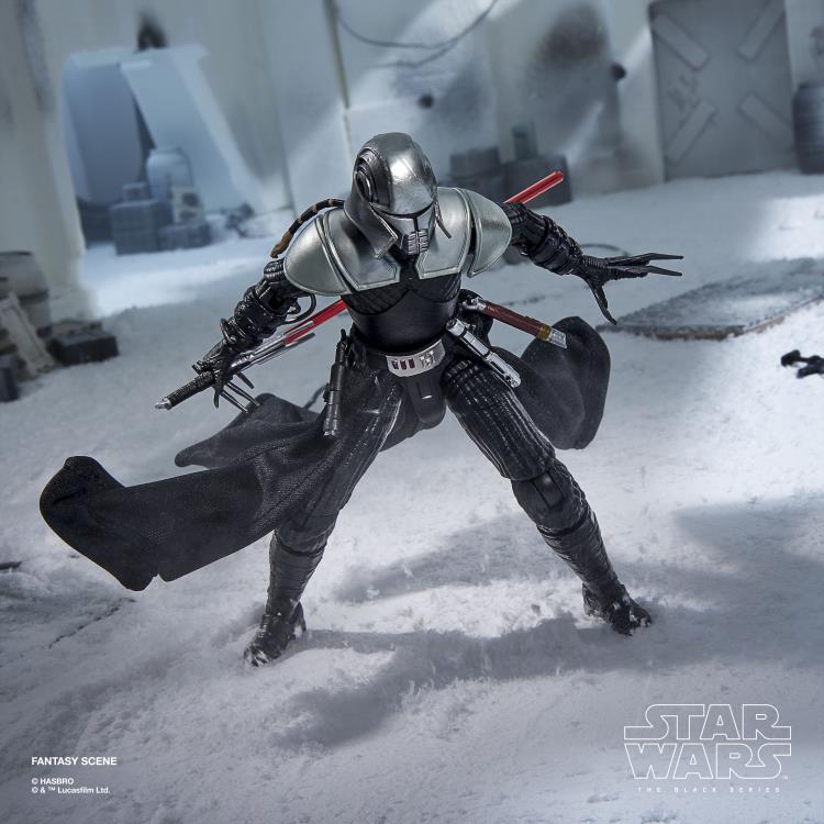 Lord Starkiller Black Series 6-Inch Figure — Front View Combat Stance Snow Diorama