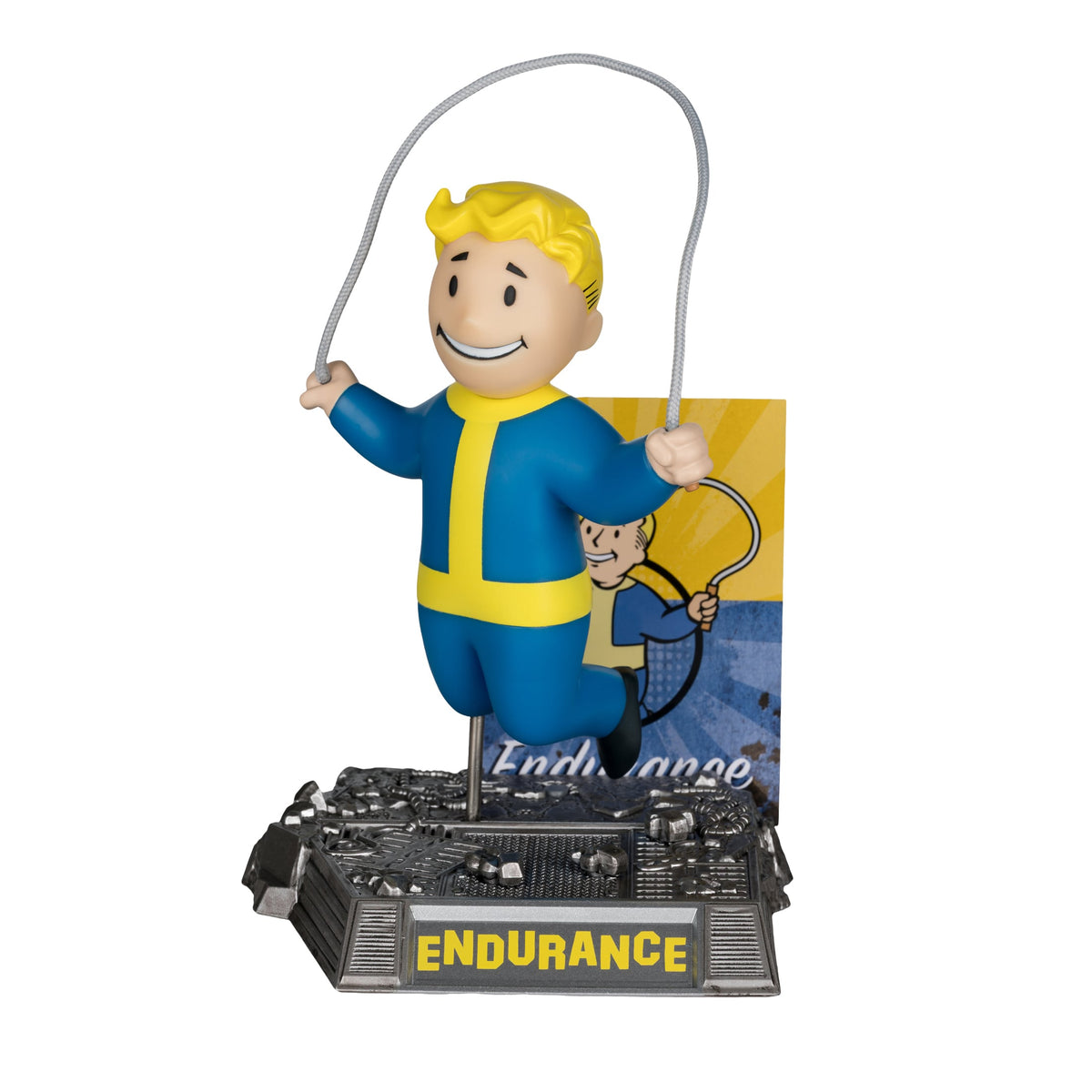 Vault Boy Endurance Fallout 5-Inch Posed Figure — Front View with Base and Art Card
