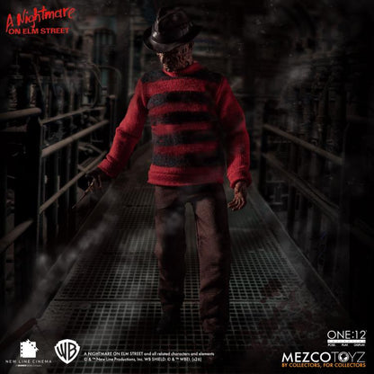 Freddy Krueger One:12 Collective 6-Inch Figure — Back View Walking in Boiler Room Setting