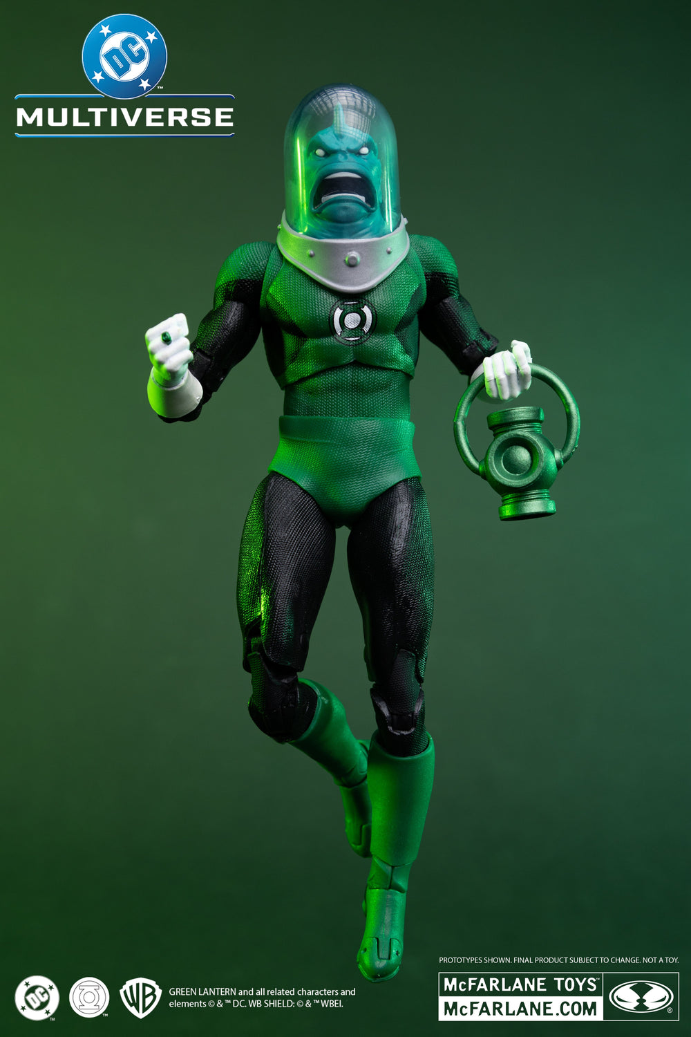 Naut Ke Loi DC Multiverse 7-Inch Figure — Dynamic Front View with Power Battery on Green Background