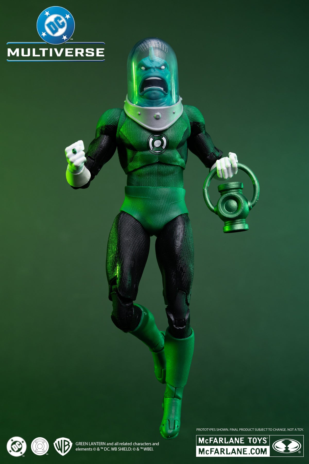Naut Ke Loi DC Multiverse 7-Inch Figure — Dynamic Front View with Power Battery on Green Background