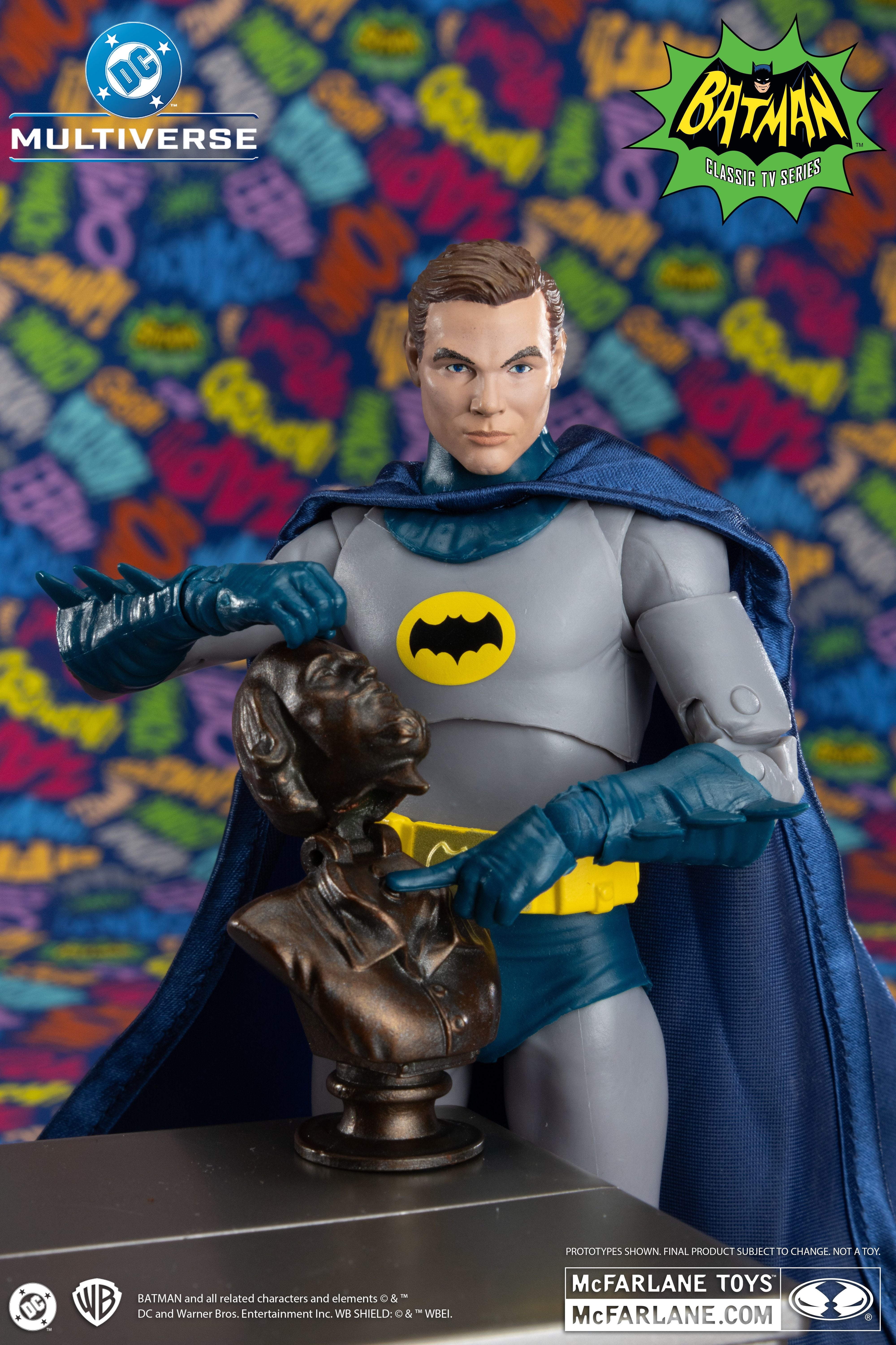 Batman 1966 DC Multiverse 7-Inch Figure — Bruce Wayne Alternate Head with Shakespeare Bust Accessory