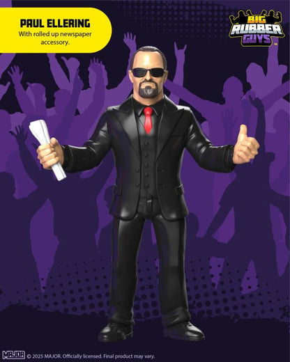 Paul Ellering Big Rubber Guys 8-Inch Figure — Out of Box with Rolled-Up Newspaper Accessory