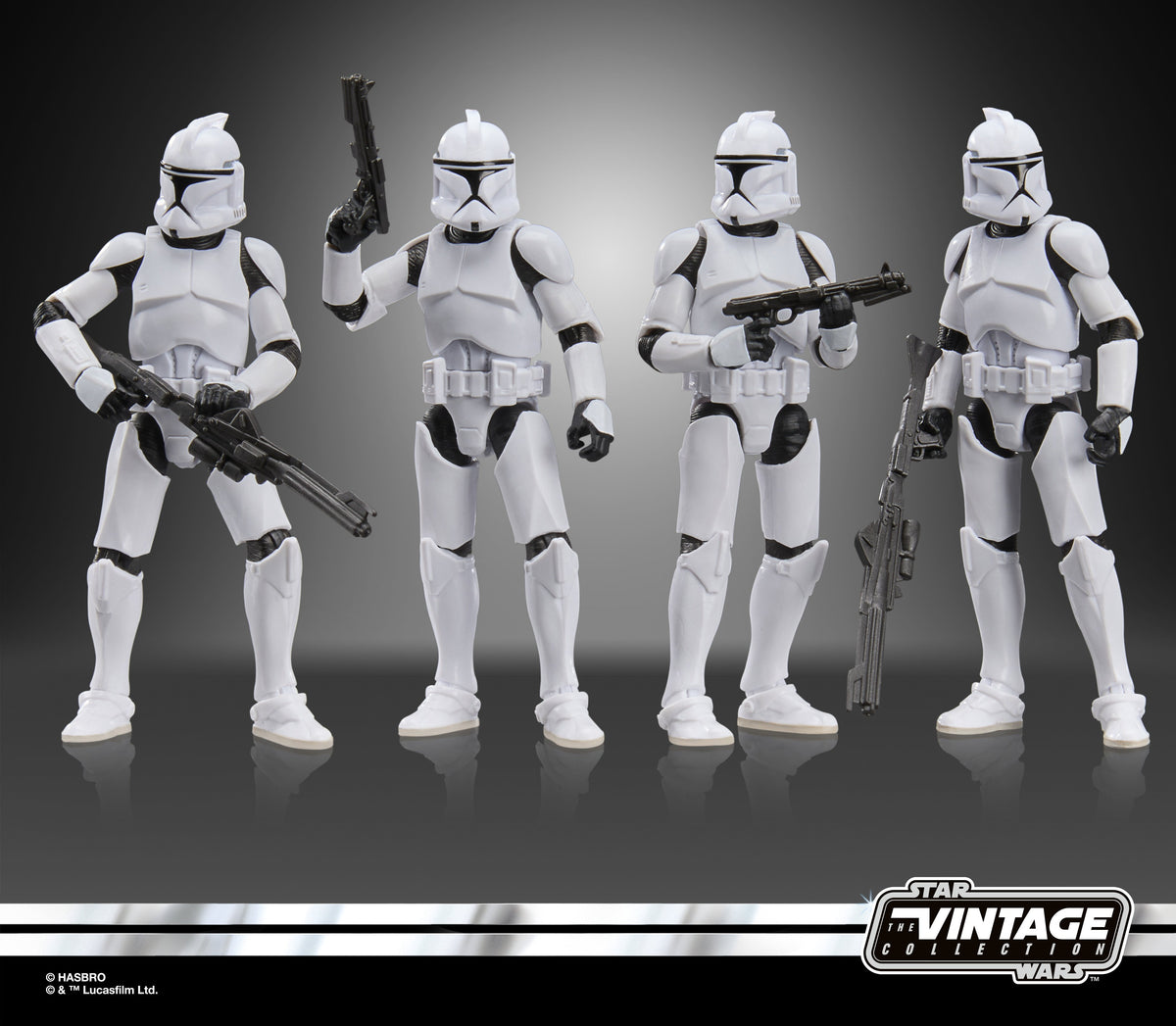 Phase I Clone Troopers Vintage Collection 3.75-Inch 4-Pack — Figure Detail with Vintage Collection Branding