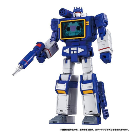 Soundwave Masterpiece G MPG-19 9-Inch Figure — Front View with Vibration Blaster