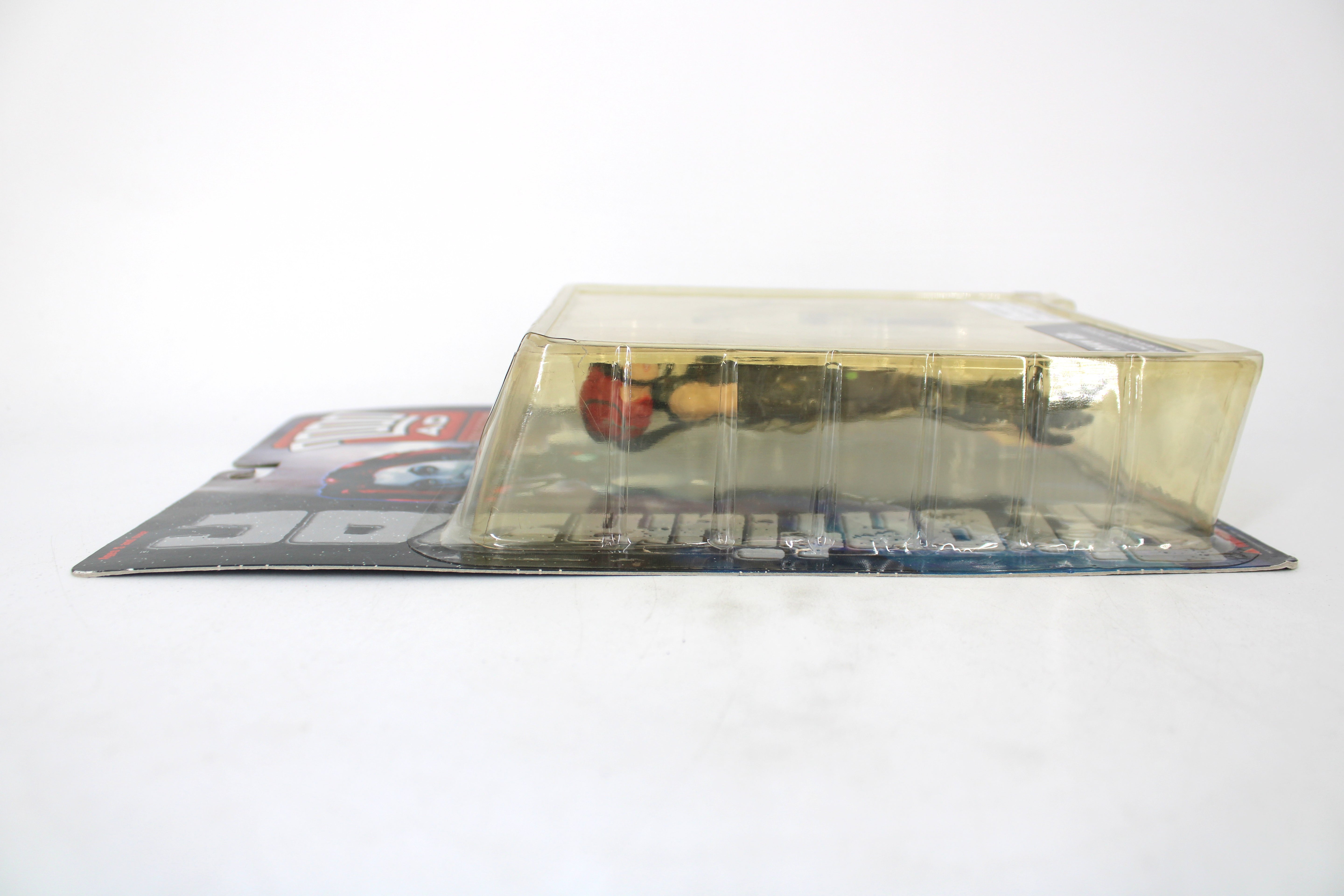 Durham Red 2000 AD Collectors Series 1999 Carded Figure — Bubble Side View Showing Yellowing