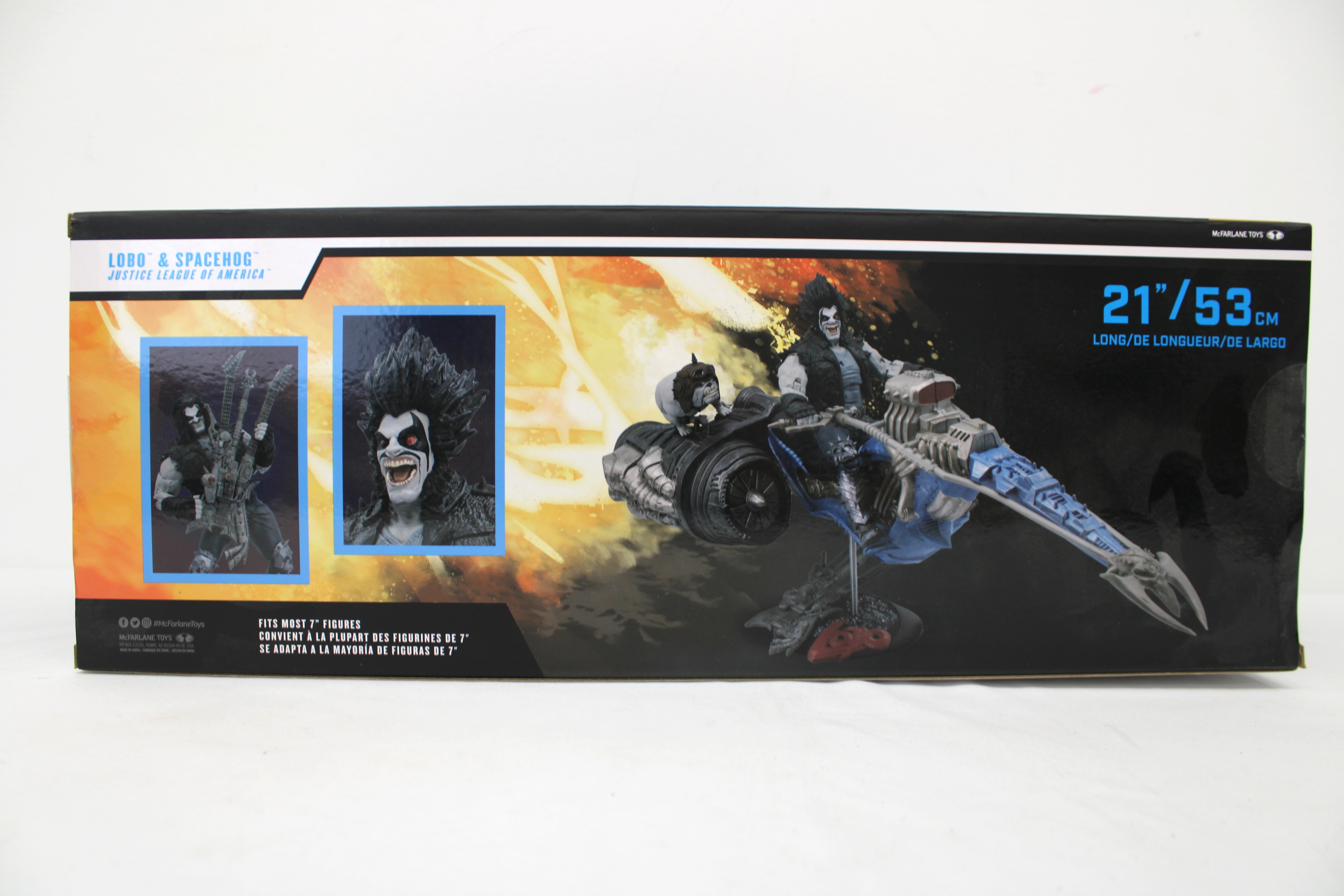 Lobo & Spacehog DC Multiverse Gold Label Set — Box Back View Showing Alternate Head Sculpts