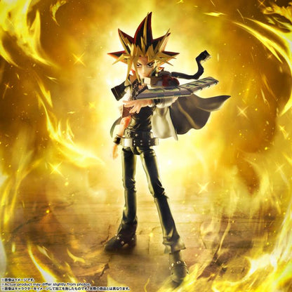 Yami Yugi S.H.Figuarts 6-Inch Figure — Front View with Duel Disk in Fiery Battle Pose