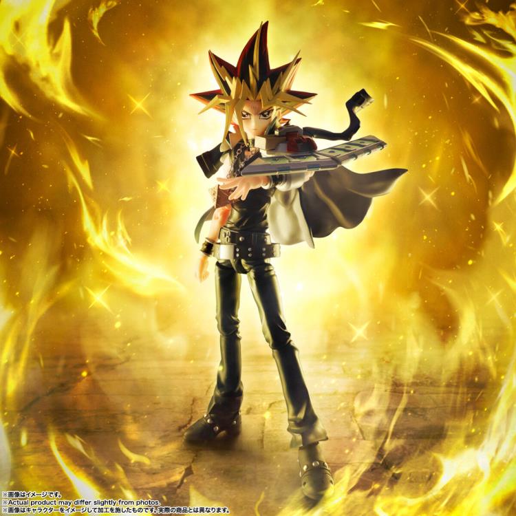 Yami Yugi S.H.Figuarts 6-Inch Figure — Front View with Duel Disk in Fiery Battle Pose
