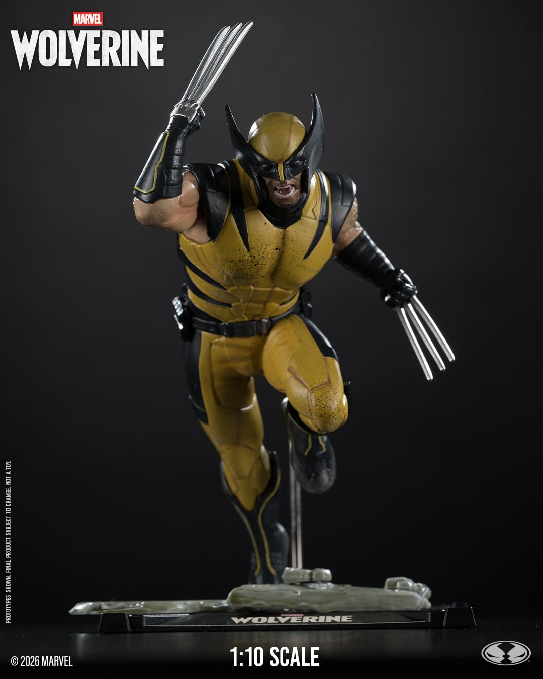 Wolverine McFarlane Gold Label 1/10 Scale Figure — Front View on Branded Base