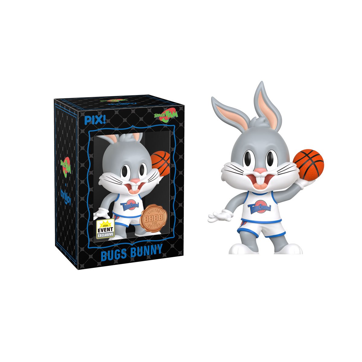 Bugs Bunny Space Jam Pix! Vinyl Figure Black Window Box with Figure Out of Box