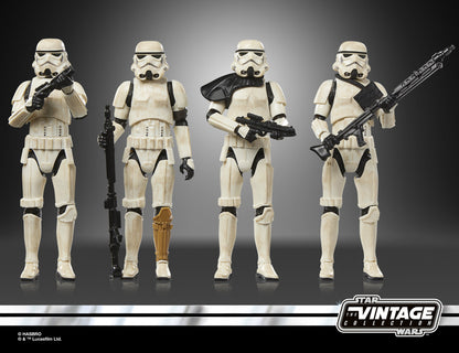 Imperial Remnant Stormtrooper Vintage Collection 3.75-Inch 4-Pack — Front View with Vintage Collection Logo