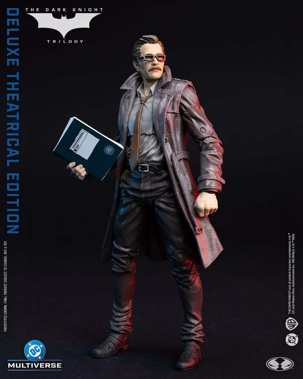 Commissioner Gordon DC Multiverse 7-Inch Deluxe Figure — Dramatic Front View with Case File
