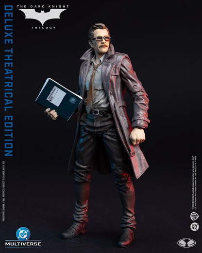 Commissioner Gordon DC Multiverse 7-Inch Deluxe Figure — Dramatic Front View with Case File