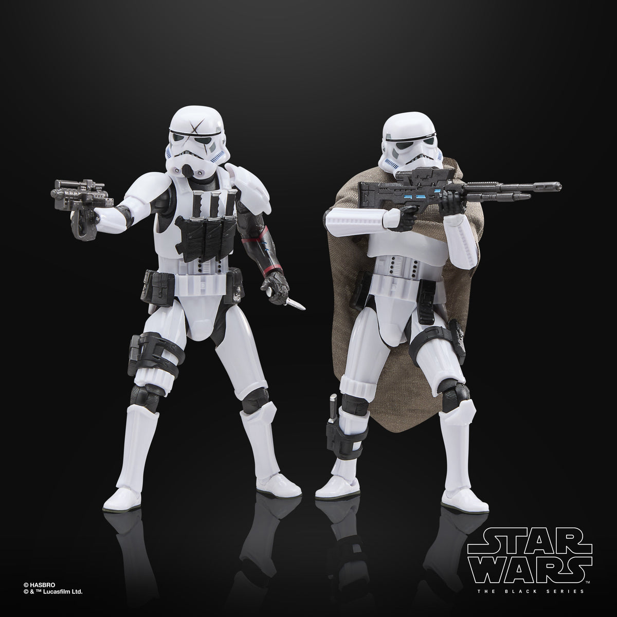 Cav and Misty SCAR Squadron Black Series 6-Inch Figure Set — Action Pose Front View with Star Wars Branding