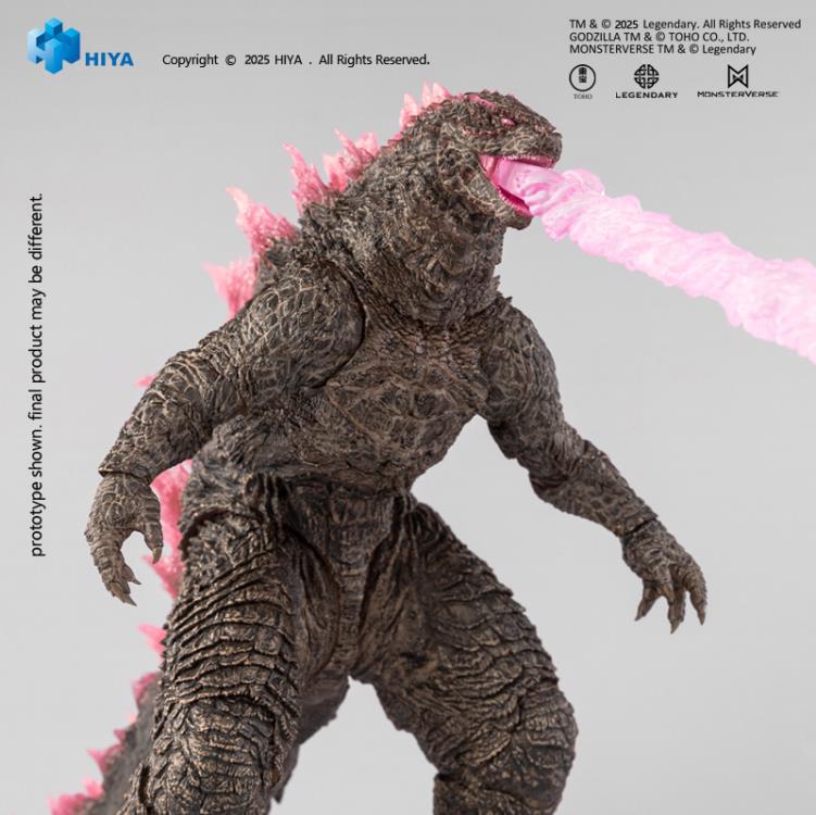 Evolved Godzilla Hiya Toys Exquisite Basic 7-Inch Figure — Front View with Heat Ray Effect on White Background
