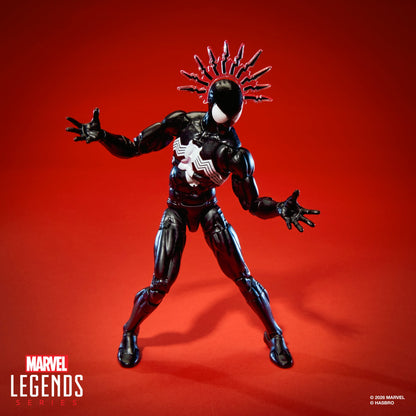 Symbiote Spider-Man Marvel Legends Maximum 6-Inch Figure — Front View with Spidey-Sense Tingle Effect Head