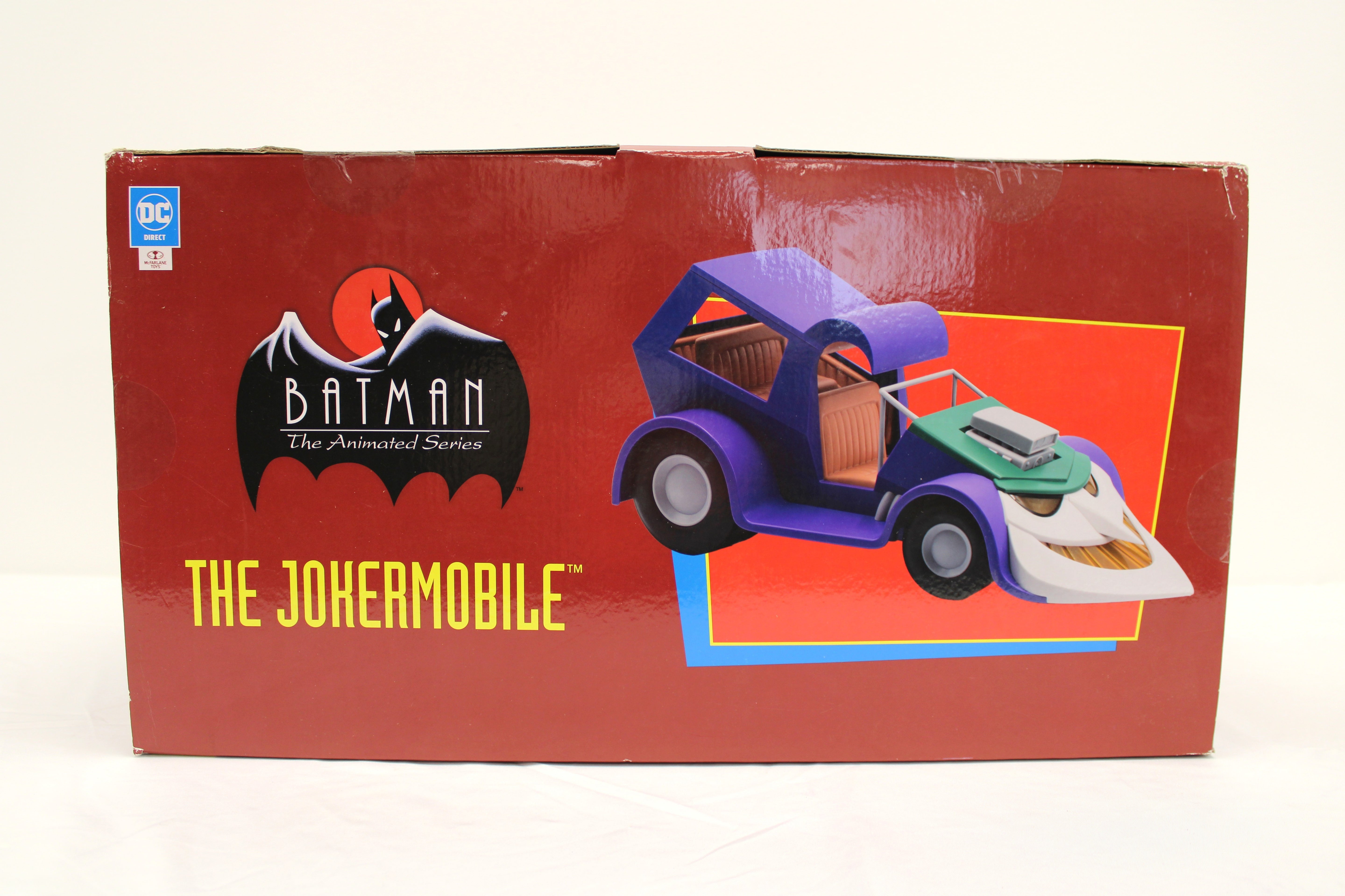 Jokermobile BTAS DC Direct Gold Label Vehicle — Box Side View with Batman Animated Series Branding
